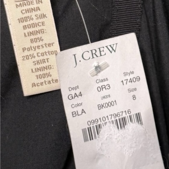 J. Crew Silk Black Taffeta Bra Strapless LBD Style 17409 NEW Party Minimalist - Picture 6 of 16